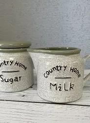 Молочник и сахарница из керамики