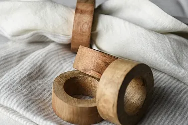 Деревянные кольца для салфеток, 4шт